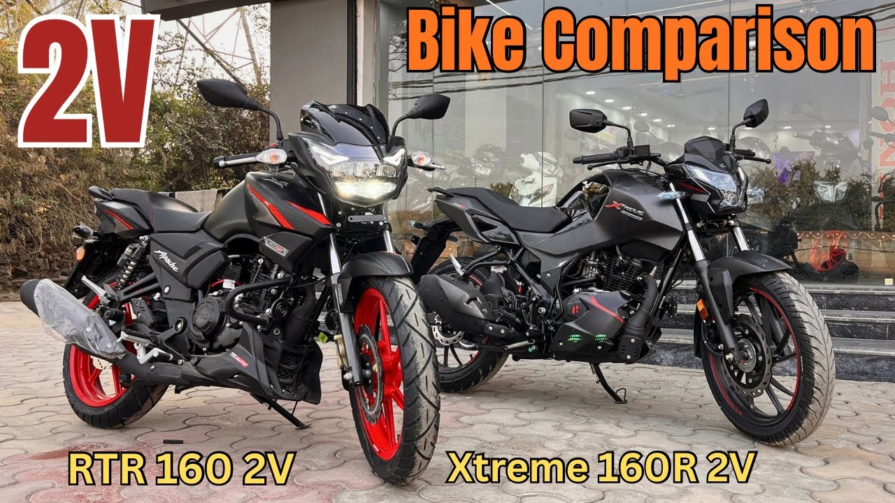 Tvs Apache RTR 160 2V Vs Hero Xtreme 160R 2V Detailed Comparison Video Price All Features & Sound 