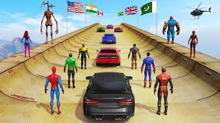 منحدر خارقة ميجا: ألعاب سيارات Superhero Mega Ramp: Car Games screenshot 3