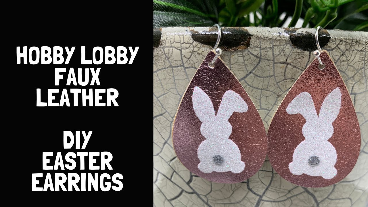 and Faux Leather Drop Earrings. Wood Rabbit