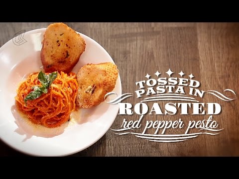 Pasta In Red Pepper Pesto | Quick Easy Recipe
