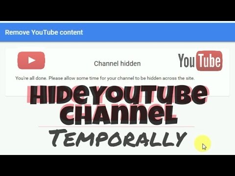 Hide My YouTube Channel || Unhide YouTube Channel - YouTube