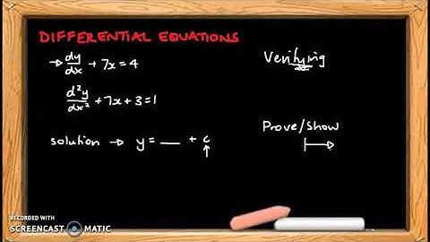 VCE Specialist Maths - Differential Equations - Introduction