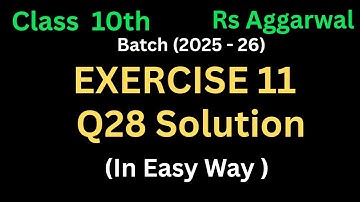 Class 10th Ex11 Q28 Solution/T-Ratios of Some Particular angles/ RS Aggarwal/CBSE Newsyllabus