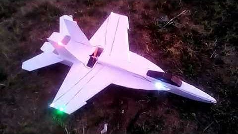 RcPowers V3 F-18 Maiden flight with Flashing Lights!!