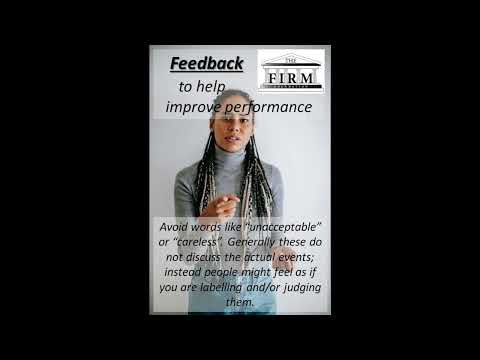 Using Feedback to help improve performance