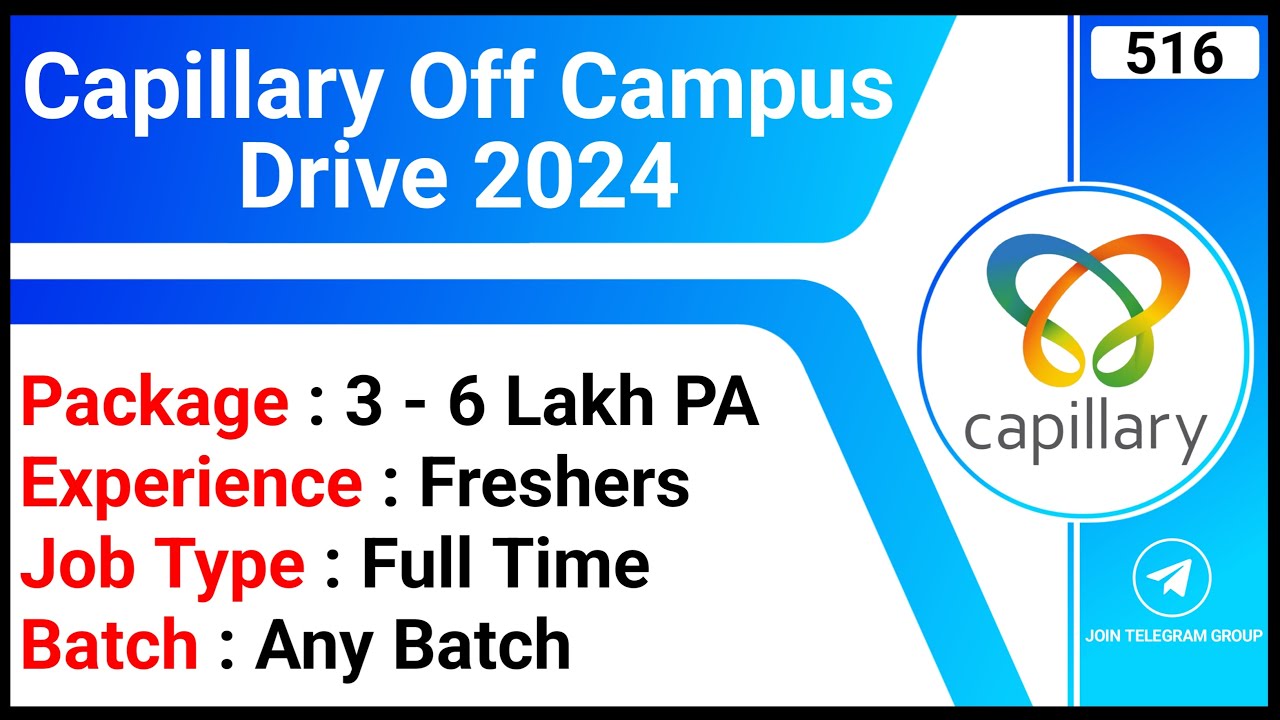 Capillary Off Campus Drive 2024 | Package 3 - 6 Lakh PA | Full Time ...