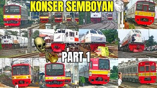 KERETA API Konser KLAKSON [Part 1] ~ Kompilasi Semboyan Lokomotif, KRL, KLB, KAIS & KRD