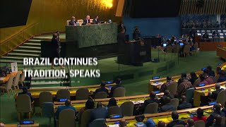 Brazil continues tradition, speaks first at UNGA