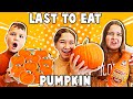 LAST TO EAT ANYTHING PUMPKIN WINS A MYSTERY PRIZE!! | JKREW