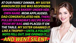 My Sister Announced She Was Taking Over Grandma’s Bakery—She Never Checked Who Owned the Recipe Book