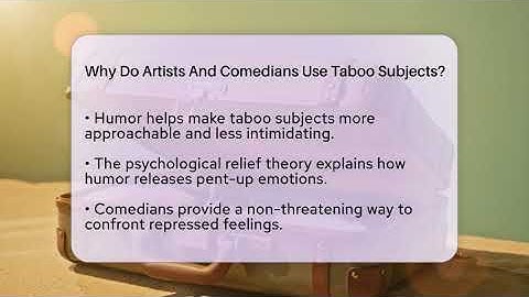 Why Do Artists And Comedians Use Taboo Subjects? - Beyond Borders Etiquette