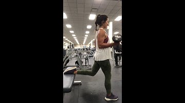 Buglarian Split Squats with Dumbbell Bicep curls