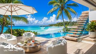 Tropical Bossa Nova Jazz at Luxury Seaside Villa Ambience - Morning Jazz & Soft Wave Sounds to Focus