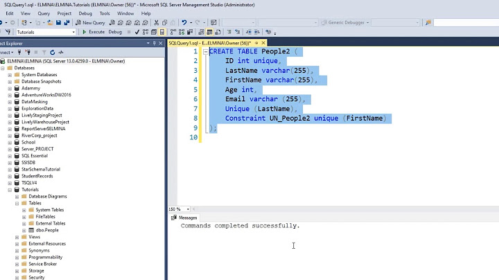 SQL UNIQUE CONSTRAINT