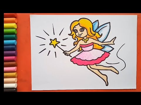 How To draw a beautiful fairy for beginners / easy fairy drawing step ...