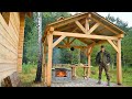 Installing a Metal Roof and Wood Floor | The Forest Kitchen | Working Alone, Cast Iron Cooking