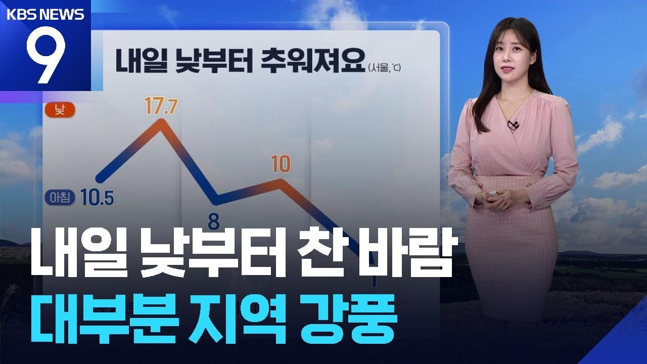 [날씨] 내일(2일) 낮부터 찬 바람…대부분 지역 강풍 / KBS  2025.11.01.