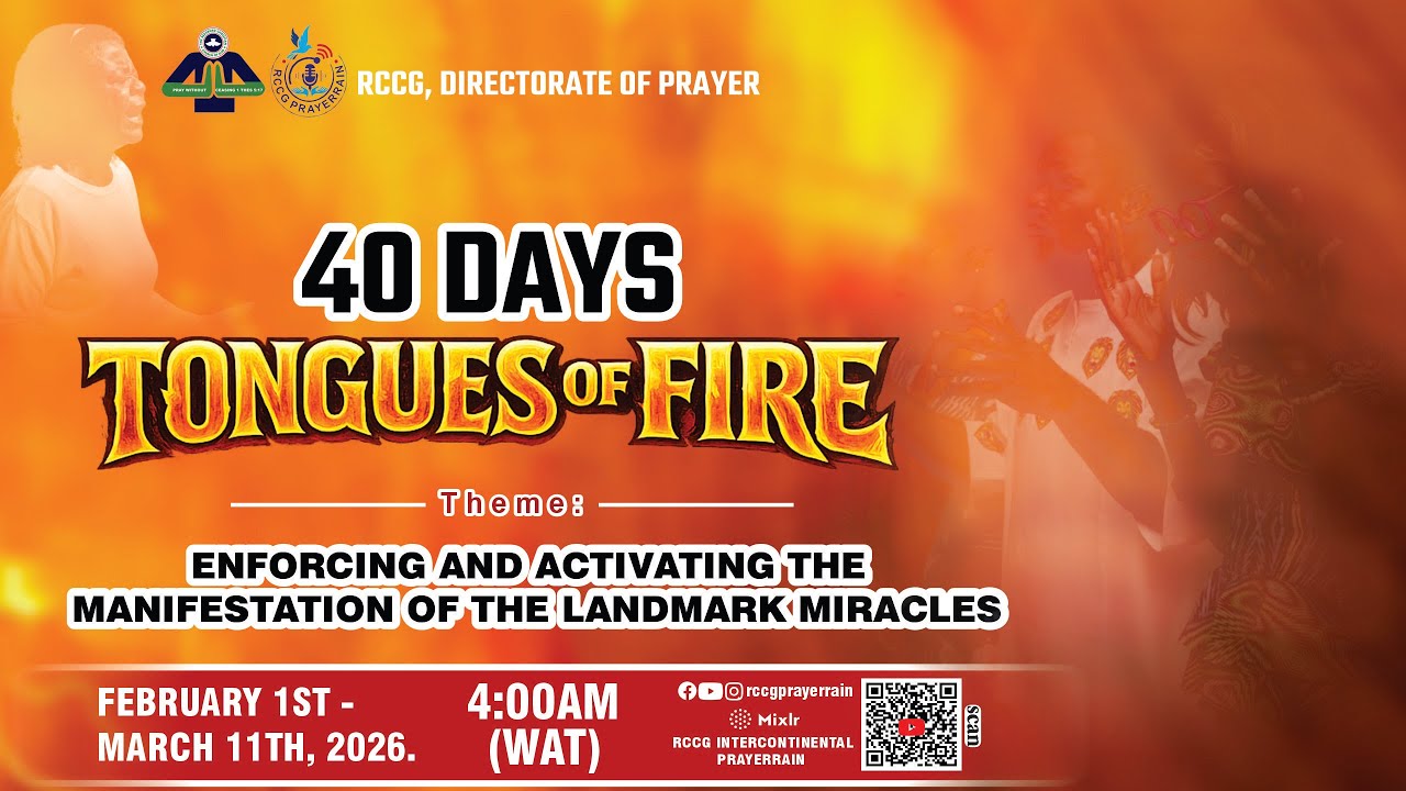 DAY - TWENTY FIVE TONGUES OF FIRE || PRAYERRAIN LIVE || 25TH FEBRUARY, 2026