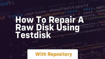 How to repair a raw disk using testdisk