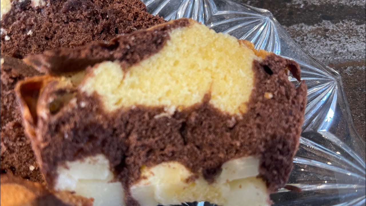 Marble Pear Tray Bake- creaming method