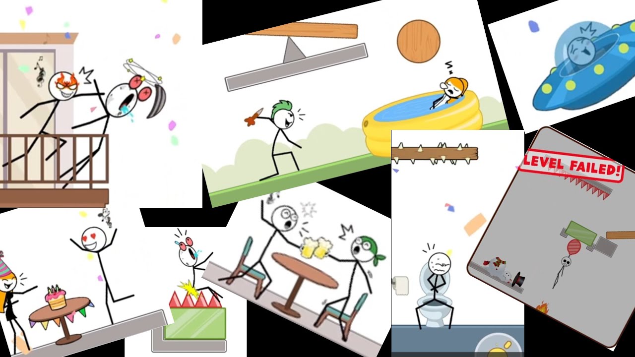 Dangling Man  Gameplay Walkthrough - All Levels 41-70 - Funny Stickman Brain Puzzle Game (WEEGOON)