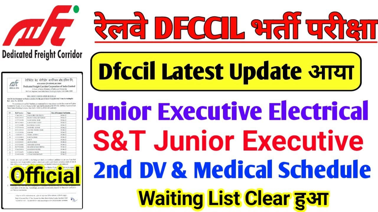 dfccil junior executive s&t waiting list | dfccil junior executive electrical | Dfccil DV schedule