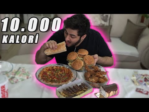 10.000 KALORİ YEMEK YEME CHALLENGE! (Hamburger,Pizza,Kfc,Pasta)
