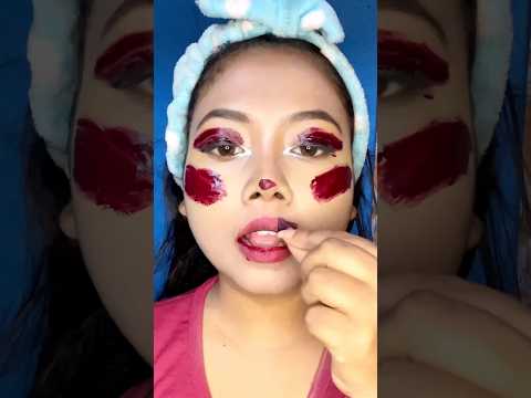 Satisfying peel off Makeup #peeloffmakeup #trending #viral #fyp #beauty #strawberrymakeup #ytshorts