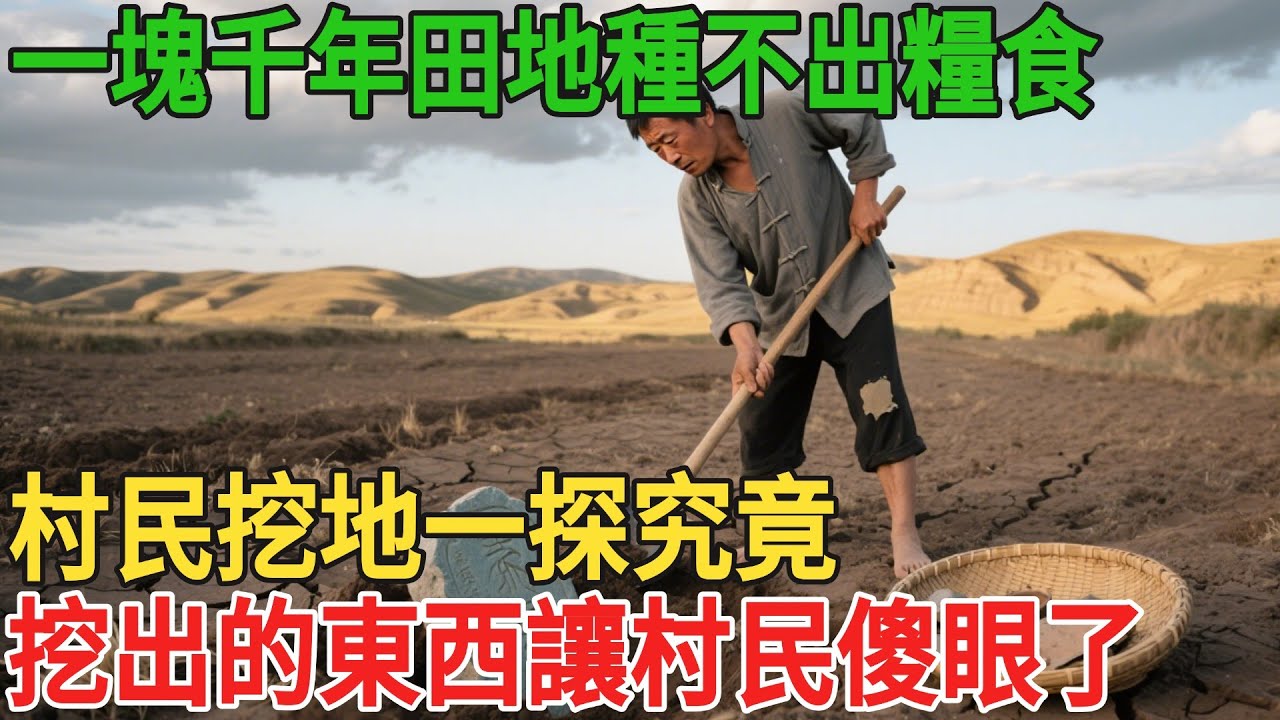 一塊千年田地怎麽都種不出糧食，村民挖地一探究竟，挖出的東西讓村民傻眼了#奇闻 #故事分享 #故事 #故事頻道