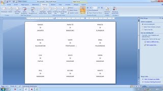 Setting Otomatis Label Undangan Menggunakan Ms. Office Word 2007