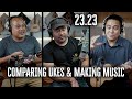 2323 comparing ukes  playing tips w mika corey  kalei