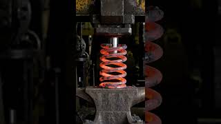 Red Hot Iron Spring vs Hydraulic Press | Extreme Crush Satisfying 🔥#HydraulicPress#RedHotIron#shorts