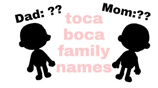 Toca Boca character names first