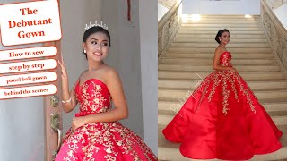 I made  my Client Debut Panel Ball Gown  Aprilyn's 18th Birthday | Vlog #2