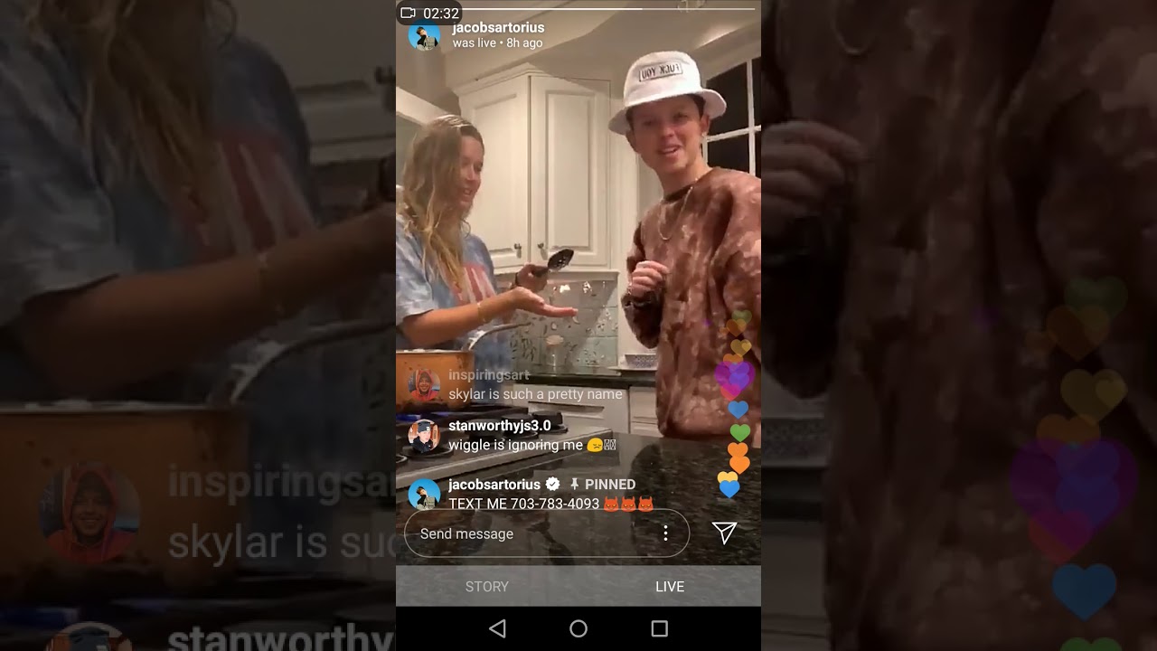 Jacob Sartorius Live 2019 (Part 5) (Cooking with Jacob and Caroline)