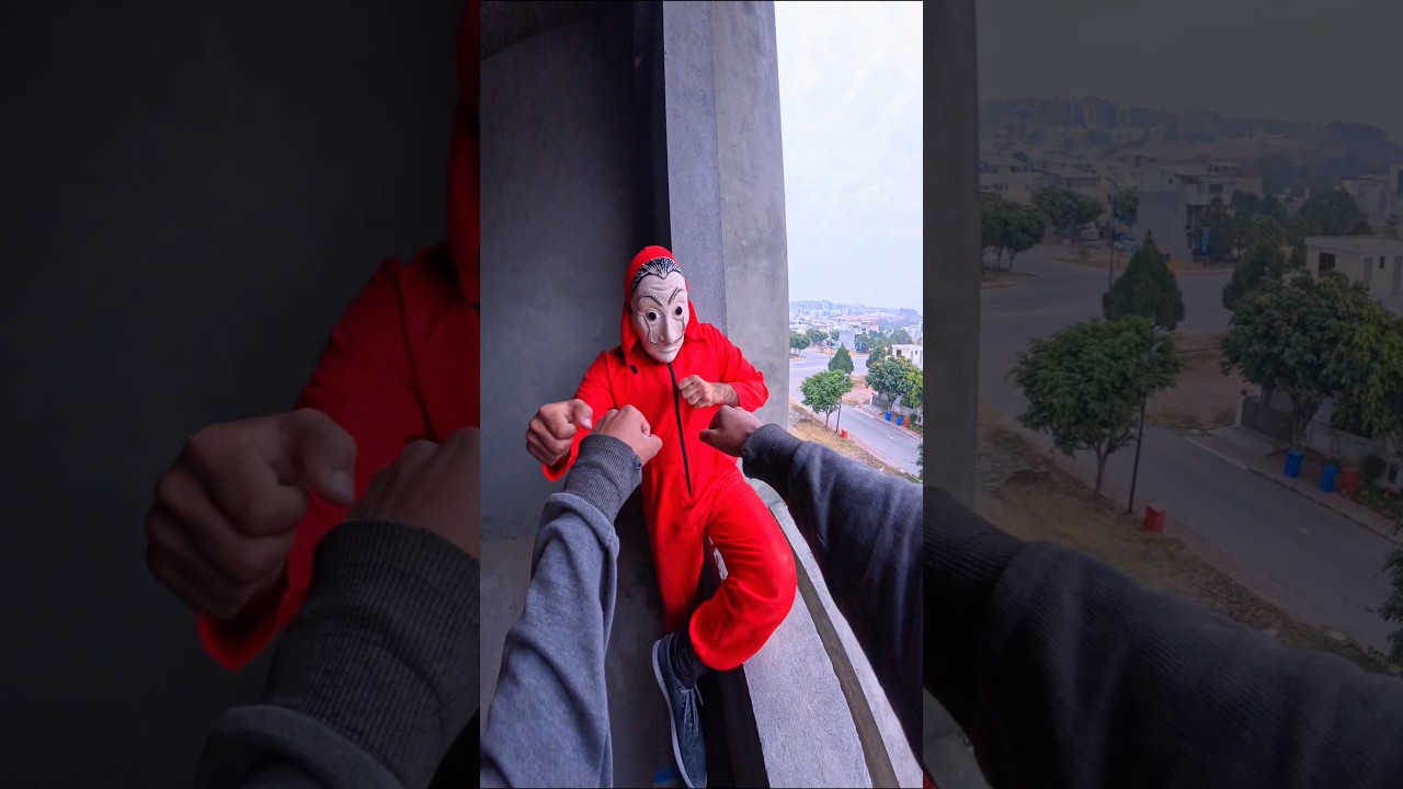 Rooftop parkour free running pov 😂 