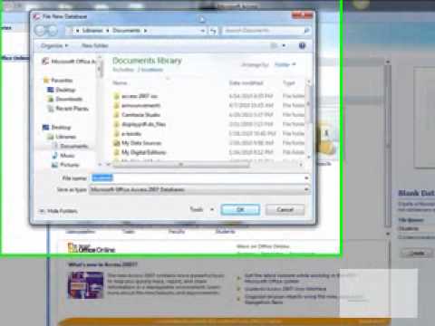 Access 2007 Creating New Database