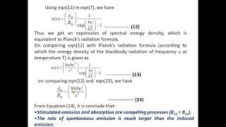 Relation Between Einstein Coefficients Lecture 3