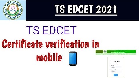 TS EDCET 2021|| EDCET certificate verification in mobile 📱||EDCET Counseling process started.