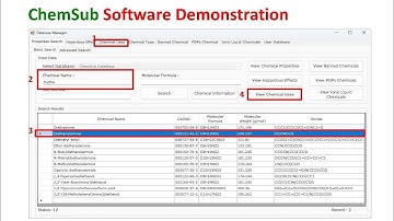 ChemSub - Software tool for chemical data at your finger tips: Demonstration