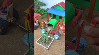 Diy mini tractor house construction | Making mini house science project | Tractor machine #shorts