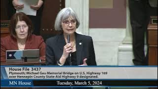 Minnesota House passes HF3437 to designate Michael Gau Memorial Bridge  3/4/24