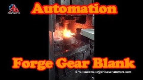 forge gear blank on electric screw press in automatic forging production line
