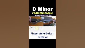 D Minor Pentatonic Scale  - 1 Octave / Open | Fingerstyle Guitar Tutorial + TABS & Sheet Music
