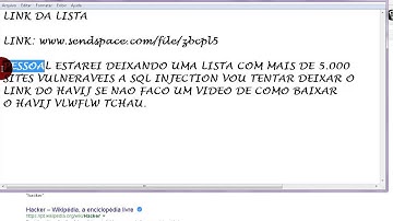 Lista de sites vulneraveis sql injection