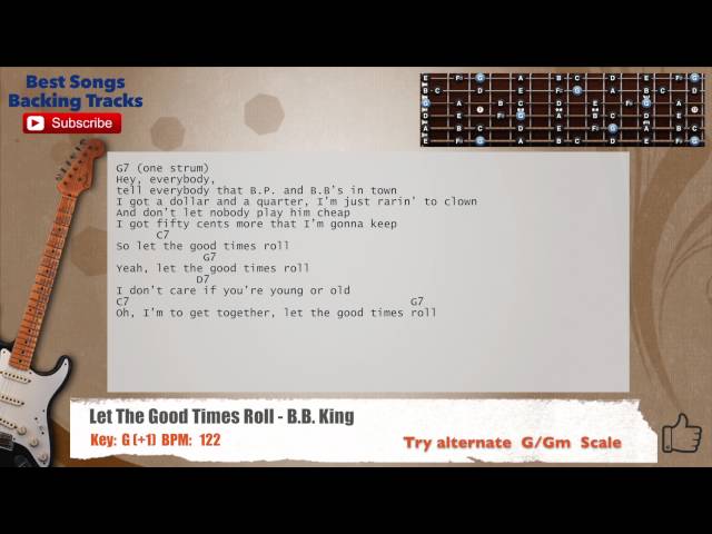 🎸 Let The Good Times Roll - B.B. King Guitar Backing Track with chords and lyrics class=