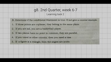 g8. Q&A. learning task 2. determine if the conditional statement is true. 21feb2021 11.55