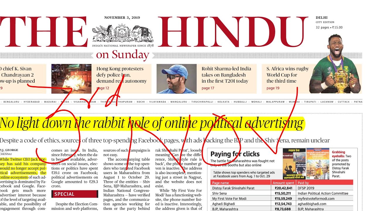 The Hindu Newspaper Analysis 3rd November 2019| Daily Current Affairs