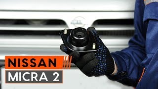 Hoe een voorste veerpootlager vervangen op een NISSAN MICRA 2 Hatchback [HANDLEIDING AUTODOC]