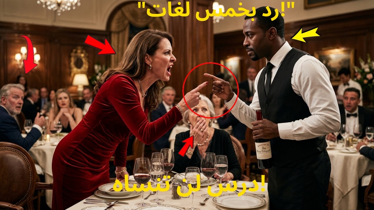 مليارديرة تهين أباً أسود في مطعم فاخر… ثم يرد عليها بخمس لغات ويكشف سرًا صادمًا!(حكايات ملهمة